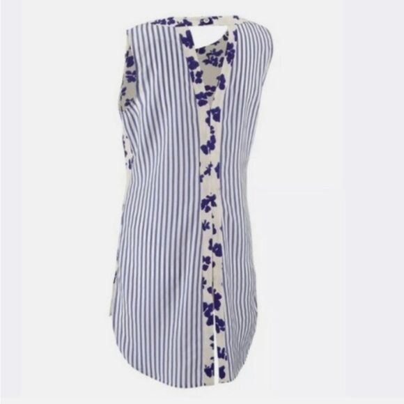 CAbi Bonita Floral Stripes Hi Lo Tunic Tank Top Size Small - Picture 4 of 10
